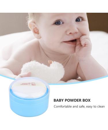 Uonlytech Blue Baby Talcum Powder Puff with Container - Ideal for Home and Travel - Buy Online on GoSupps.com
