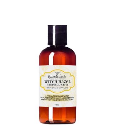 RESURRECTIONbeauty Witch Hazel Hydrosol with Leucidal SF Complete | Alcohol Free Facial Toner & Witch Hazel Distillate Base Ingredient for Clay Masks & DIY Hyaluronic Acid Serum 4oz