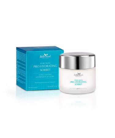 Belle Azul Belle Azul Pro Swiss Hydrating Sorbet Light Anti-Ageing Day Cream with Hyaluronic Acid and Vitamin C Moisturising and Nourishing Non-Greasy for All Skin Types 50 ml Made in Spain