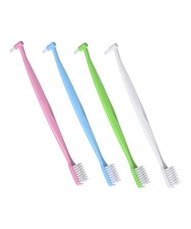Homsfou travel toothbrush 4 pieces double-sided toothbrush bridges toothbrush ergonomic interspace toothbrushes conical toothbrush detail cleaning wisdom teeth.