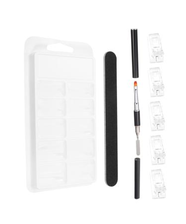 Healeved 1 Set Manicure Tools Set Nail Clip Tools Nail Tip Clamps Gel Nail Extensions Kit Handy Tools Nail Sanding Strip Tools Turbans for Women Nails Tools With Scale Plastic Art Supplies