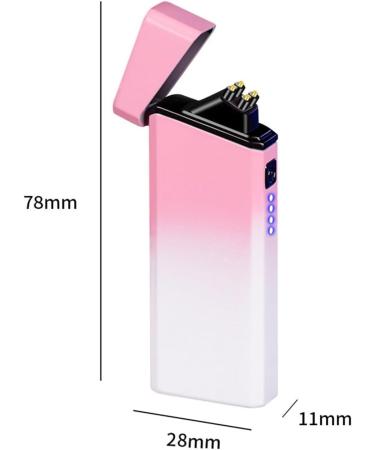 Metal Candle Dual Arc Lighter Windproof Flameless USB Rechargeable Lighter with LED Battery Display for Candle Camping(Cc) - Buy Online on GoSupps.com