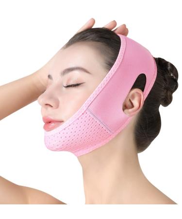 V Line Lifting Mask for Women - Reusable Double Chin Reducer - Pink Face Lifting Belt - Buy Online on GoSupps.com