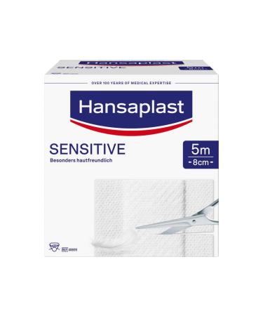Hansaplast sensitive plasters (5 m x 8 cm) crashing and skin -friendly wound plasters with safe adhesive power painless plasters to be removed
