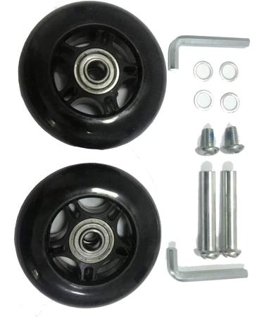 GSHFIGHTING Black Luggage Suitcase Replacement Wheels Set - 75mm x 24mm x 8mm - Inline Skate Wheels with ABEC 608zz Bearings - Buy Online on GoSupps.com