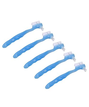 5-Part Prosthesis Removal Brush Set | Professional Portable Double-Sided Denture Care Brush (Blue) - Buy Online on GoSupps.com