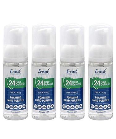 24 Hour Defense Foaming Hand Sanitizer | Kills 99.99% Of Germs | Stays Effective Throughout Hand Washings For 24 Hours Of Lasting Protection | Rich Moisturizing Foam | Fragrance Free | Travel 4 Pack