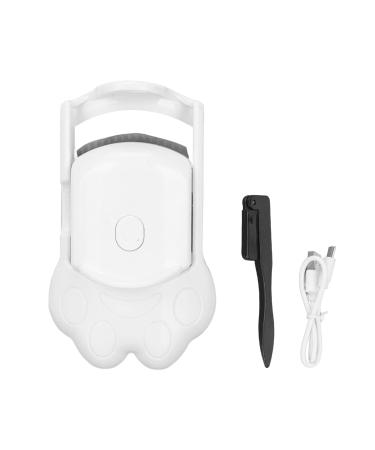 Verdant Touch Rechargeable Heated Eyelash Curler Heated Eyelash Curler USB Rechargeable Quick Curling Mascara Clip with Steel Comb White