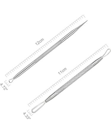 Blackhead Remover 2 PCS Pimple Popper Tool Stainless Steel Pimple Extractor Blackhead Removal Tool Risk Free Treatment for Blemish Whitehead Popping Blemish - Buy Online on GoSupps.com