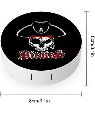Pirate Captain Skull Travel Contact Lens Case Kit | Portable Soak Storage Box with Mirror for Easy Travel - Buy Online on GoSupps.com