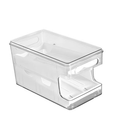 Angoily Stackable Egg Holder Box Egg Storage Box Refrigerator Clear Egg Organizer Egg Holder Egg Rack Storage Rack Automatic