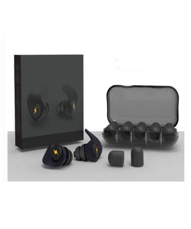 Ear Plugs for Sleeping Noise Cancelling 6 Pairs Comfortable Silicone Sound Blocking Earplugs Reusable Washable Earplugs for Sleeping Work Study Snoring Shooting Black