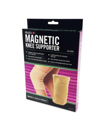 Felicity Daiwa Magnetic Knee Supporter Comfort and Firm Support for Weak Knees Arthritis Joint Pain Injury Recovery (Beige- LARGE)