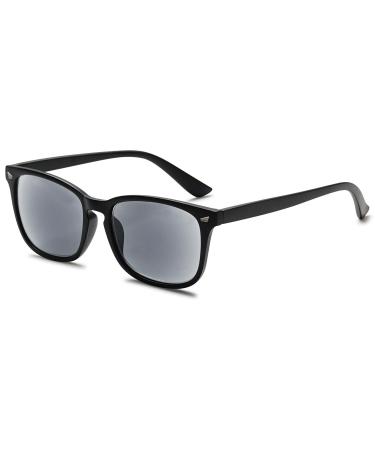 Vevesmundo reading glasses with sun protection Tinted aid visual aid sunglasses sunny reading glasses with presumption women men 1 piece matt black sunshine 3.5 x