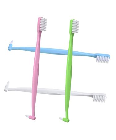 Ultechnovo 4 pieces double -sided toothbrush travel toothbrush wear -resistant toothbrushes conical toothbrushes for on the go.Toothbrush wisdom teeth bristles travel double teeth