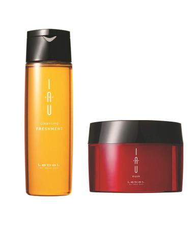 Lebel IAU Cleansing Freshment Hair Shampoo 200ml & Lebel IAU Hair Mask 170g Set (Green Tea Set)