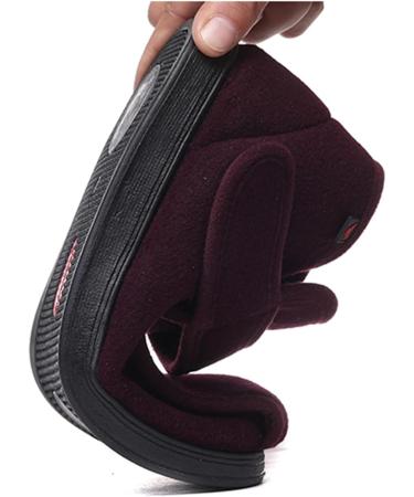 ZHENSI Women's Adjustable Cotton Slippers - Wide Swollen Feet Diabetic Shoes - Non-Slip Memory Foam - Red - Buy Online on GoSupps.com