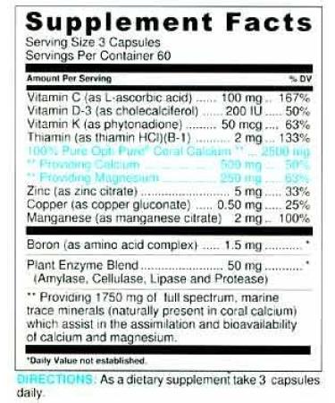 Wonder Labs Coral Calcium 2500mg - Full Spectrum Marine Trace Minerals - 180 Capsules - Buy Online on GoSupps.com