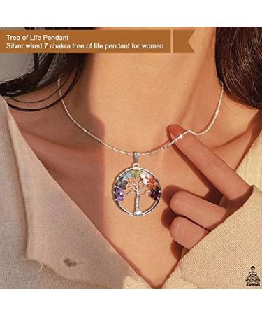 Kuhvai Seven Chakra Tree of Life Crystal Tree for Positive Energy | Feng Shui Stone Decor with Healing Gemstones Pendant - Buy Online on GoSupps.com
