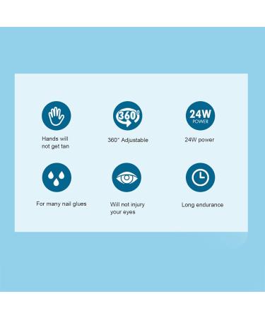 24W Nail Polish Curing Lamp - 360 Rotatable Gooseneck USB Nail Gel Dryer for Home & Salon - International Shipping Available - Buy Online on GoSupps.com