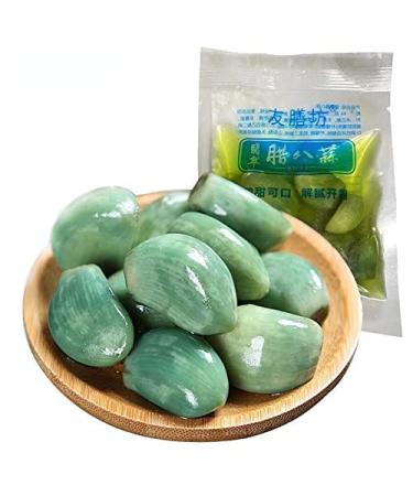 Shandong LABA Garlic Pickled Vegetable Fresh Sugar Garlic Shandong Specialty Pickled Pickles Sweet and Sour Garlic Emerald Green Garlic Garlic Pickle (50g/Bag 1pc)