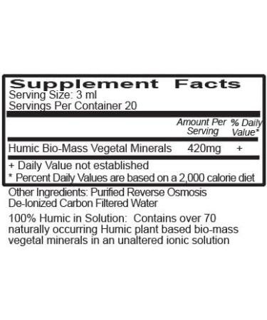Vital Earth Minerals Super Strength Humic Concentrate - 2 Fl. Oz. Vegan Liquid Trace Mineral Supplement - Whole Food Plant-Based Ionic Minerals - Buy Online on GoSupps.com