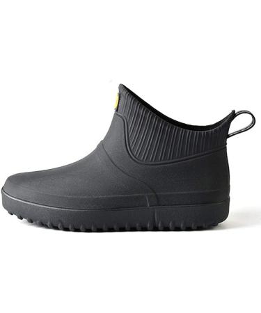 Fereshte Men's Ankle Rain Boots - Waterproof PVC Short Rubber Garden Boots (Size 10.5, Black) - Buy Online on GoSupps.com