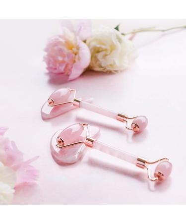 Jade Roller for Face - Authentic Rose Quartz Massager & Gua Sha Tool | Anti-Aging Reduce Wrinkles Dark Circles & Puffiness | 100% Natural Skincare - Buy Online on GoSupps.com
