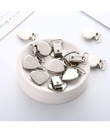 Jihuoo 20 Metal Heart Shape Pacifier Clips Durable Clips & Chains for Bibs Braces & Pacifiers | International Shipping - Buy Online on GoSupps.com