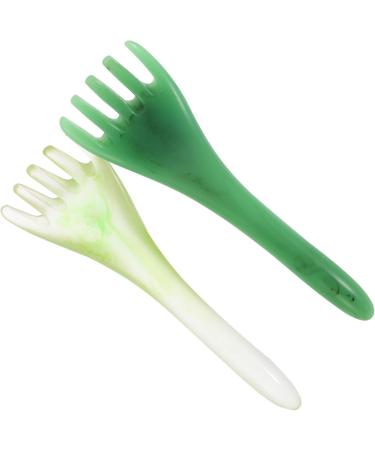 Nolitoy Gua Sha Face Massage Tools - Set of 2 Five-Claw Facial Scraping Rods for Neck & Scalp - Green Skin Care Massager - Acupuncture Pencil 16.5x5.5x3cm - International Shipping Available - Buy Online on GoSupps.com