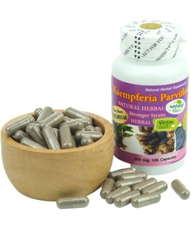 Hida Beauty Black Ginger 100 Capsules - Kaempferria Parviflora Root Powder - Thai Herbal Supplement - Buy Online on GoSupps.com
