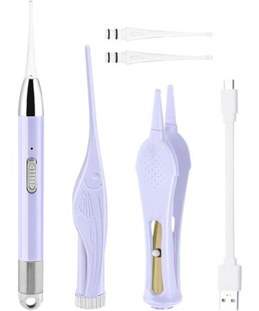 Earwax Cleaner Kit | Ear Wax Picker Rechargeable Cleaning Spoon with Light Visible Earwax Cleaning Digger Curette for Adults Children Salon Home Spa Taro Purple - Buy Online on GoSupps.com