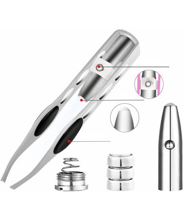 VOANZO 2-Piece LED Light Precision Tweezers Set for Eyebrow & Eyelash Care - Black & Red for Men & Women | International Shipping Available - Buy Online on GoSupps.com
