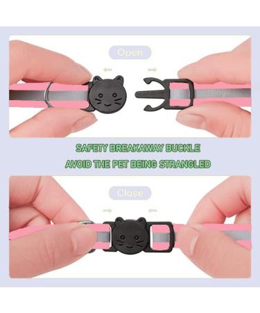 Hepplly 6-Pack Light Pink Cat Collars - Quick Release Reflective Kitten Collars with Bell for Safe Outdoor Play - Buy Online on GoSupps.com