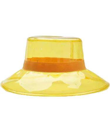 Clear Waterproof Bucket Hat Women Sun Visor | Transparent Plastic Wide Brim Rain Cap Fashion | Black One Size - Buy Online on GoSupps.com