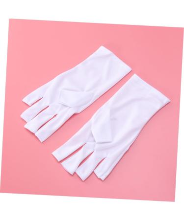 VINTORKY 1 Pair Manicure Glove Anti Uv Glove Half-Finger Gloves Nail Cotton Glove Silicone Ear Display Chinese Wooden Pillow Uv Shield Glove Anti-uv White - Buy Online on GoSupps.com