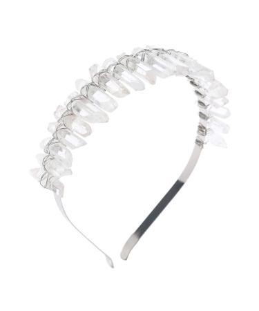 Crystal Quartz Rhinestone Tiara Headband for Women - Clear Mermaid Crown for Bride, Wedding Parties - Buy Online on GoSupps.com
