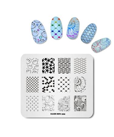 KADS 4Pcs Nail Art Stamping Plate Pattern Stamp Template Image Plates for Nail Salon Designs O1