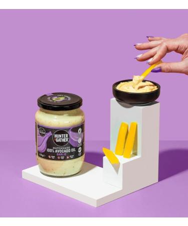 Hunter & Gather Garlic Avocado Oil Mayonnaise 630g | Paleo Keto Avocado Mayo with British Free Range Egg Yolk | Gluten & Sugar Free Avocado Mayo | Lemon Zest & Black Pepper | 630g - Buy Online on GoSupps.com
