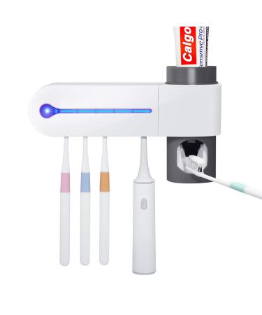 SZRWD UV toothbrush sterilizer USB hygienic toothbrush holder rechargeable automatic toothpaste dispenser and toothbrush holder set toothbrushes sterilizer wall assembly with 5 brushes set