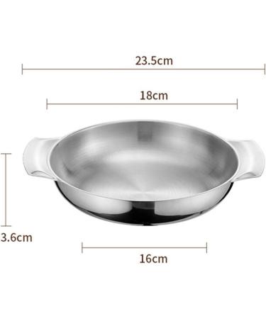 OUSIKA Saucepan Flat Bottom Stainless Steel Paella Frying Pans with Handles Non-Stick Saucepan Cooking Pot Kitchenware Cookware Kitchen Utensils Pans - Buy Online on GoSupps.com