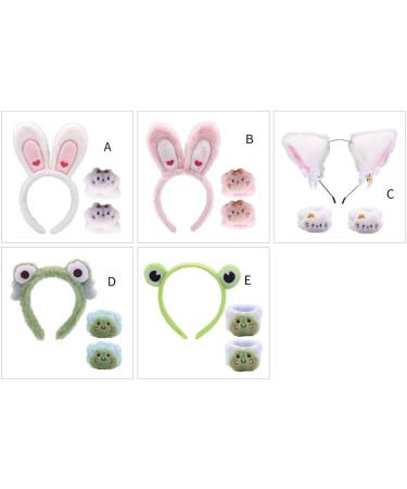 hgnxa Cartoon Headband Wash Towel Wrist Wristbands Furry Scrunchies Makeup Supply Furry Wristband Absorbent Wash Towel Stuffed frog - Buy Online on GoSupps.com