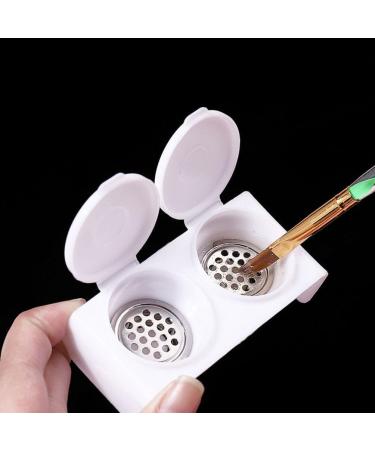 FOMIYES Double Cup Plastics Nail Art Cup Bowl Soaking Dish Dappen Dish with Lids for Mixing Acrylic Powder Liquid for Nail Art Manicures Tools - Buy Online on GoSupps.com