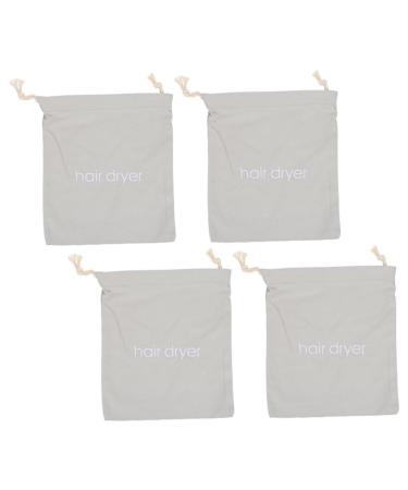 Outanaya 4pcs Hair Dryer Storage Bag Hairdryer Bags Drawstring Hair Dryer Bags Canvas Drawstring Bags Fabric 33.00X30.00X0.50CM Light Grey