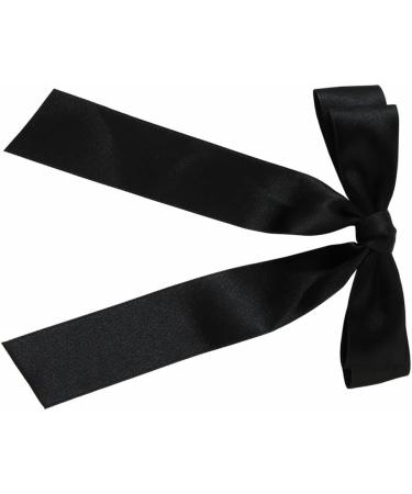 xbiez Long Ribbon Bowknot Hair Clip Ins Style Hairpin Girl Hair Barrettes Side Hair Bows Female Ponytail Holder Hair Accessory Black - Buy Online on GoSupps.com