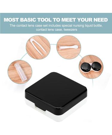 Semme Black Contact Lens Container Kit - Eye Care Holder with Mirror for Travel & Maintenance - Buy Online on GoSupps.com