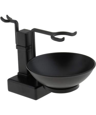 Haude Metal Shaving Stand for Men - Black Barber Shaving Brush Holder & Soap Dish | Premium Bathroom Accessory - Buy Online on GoSupps.com