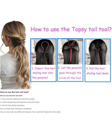 Vrose Flosi Topsy Tail Hair Tool - Ponytail Maker French Braid Loop and Hair Styling Gift For Women Who Have Everything 'pink' 'blue'  - Buy Online on GoSupps.com