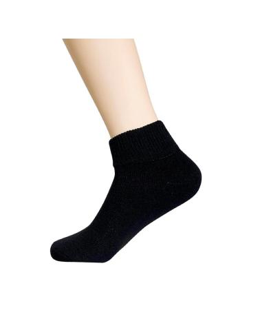 3 Pair Diabetic Ankle Circulatory Socks Health Support Men Loose Fit Black 10-13