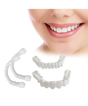 Dentures Veneers for Temporary Teeth Restoration 2Pairs Adjustable Fake Teeth Temporary Occlusal Veneers for Dentures Improves Smile